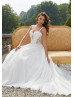 Detachable Straps Beaded Ivory Lace Tulle Timeless Wedding Dress